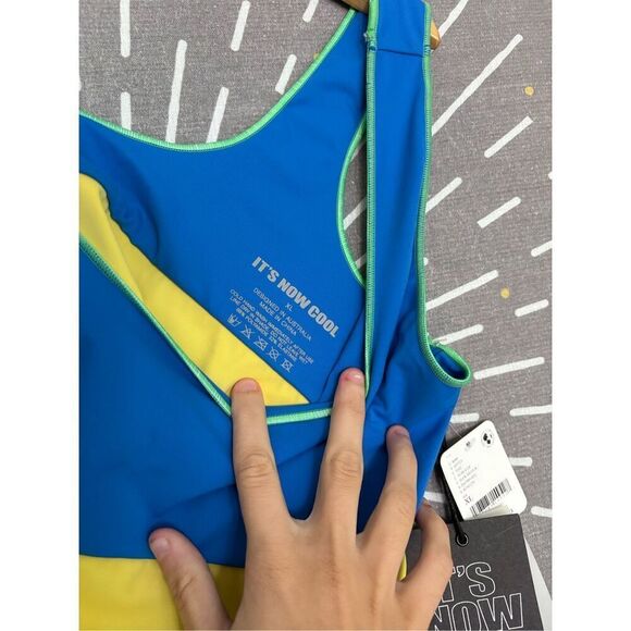 NWT Free People It’s Cool Now Blue and Yellow Bikini Top - Picture 8 of 8